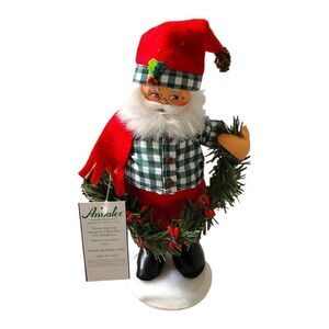 Annalee Dolls Northwoods Christmas Santa on White Base 410518 NWT 9" Doll
